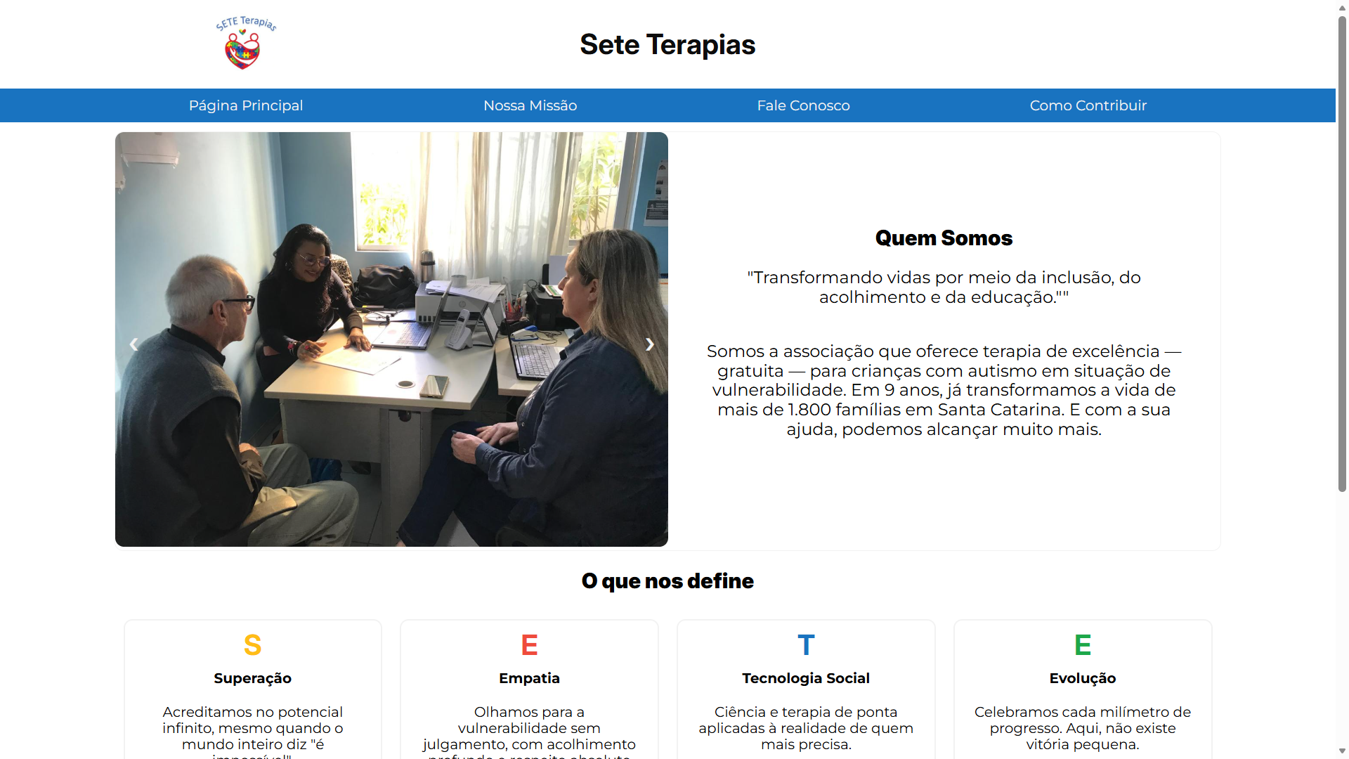 Sete Terapia's Home Page screenshot
